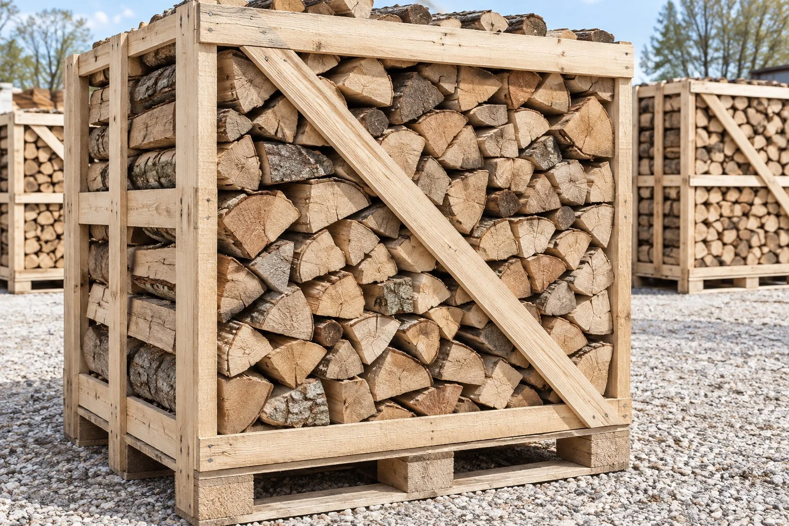 Brennholz auf Palette